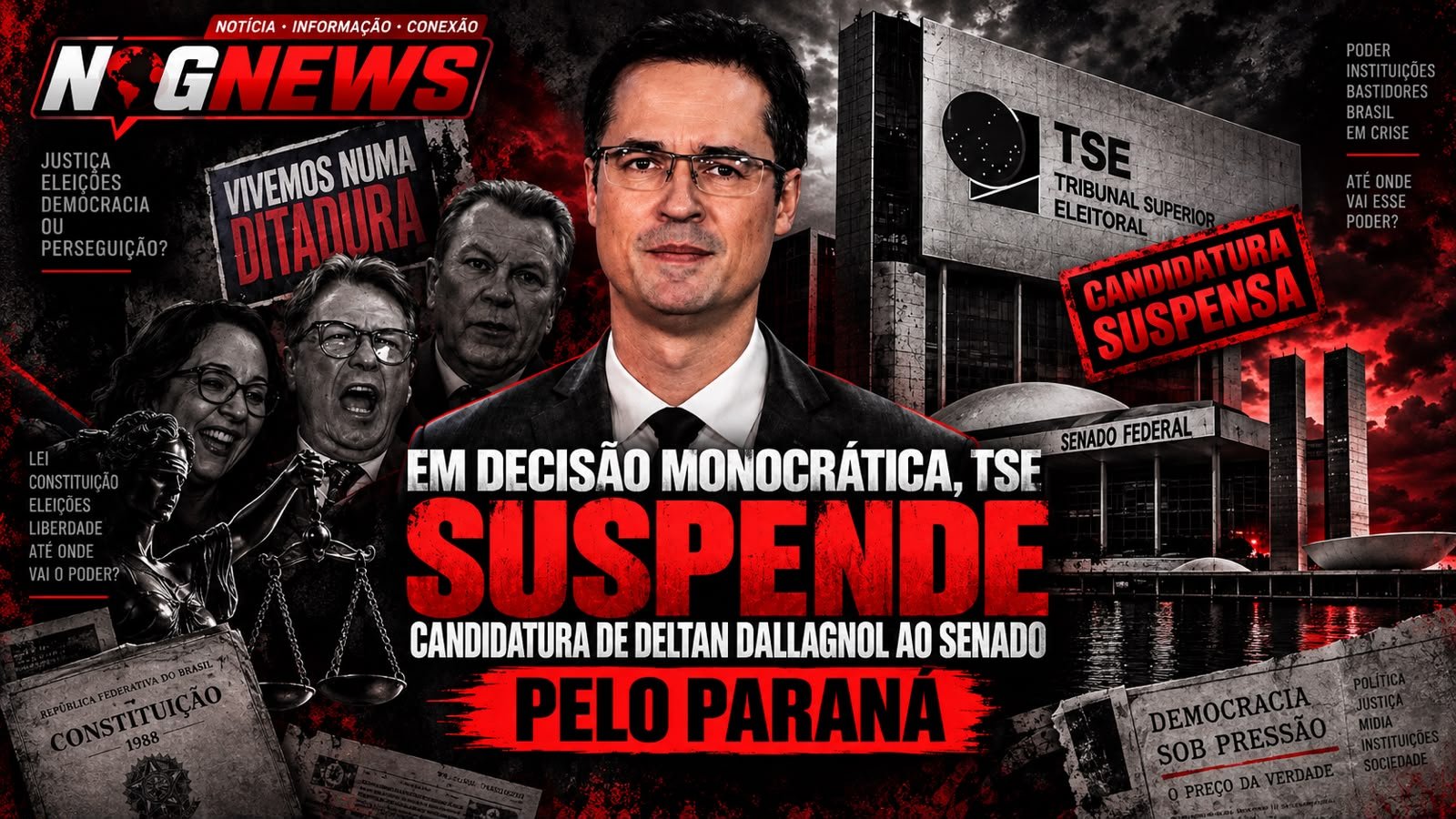 EM DECISÃO MONOCRÁTICA, TSE SUSPENDE CANDIDATURA DE DELTAN DALLAGNOL AO SENADO PELO PARANÁ