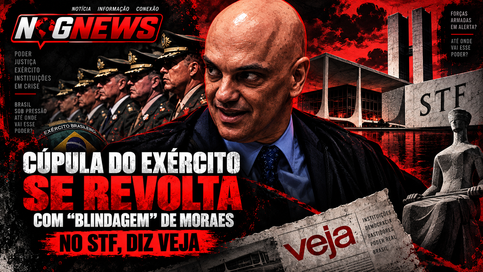CÚPULA DO EXÉRCITO SE REVOLTA COM “BLINDAGEM” DE MORAES NO STF, DIZ VEJA