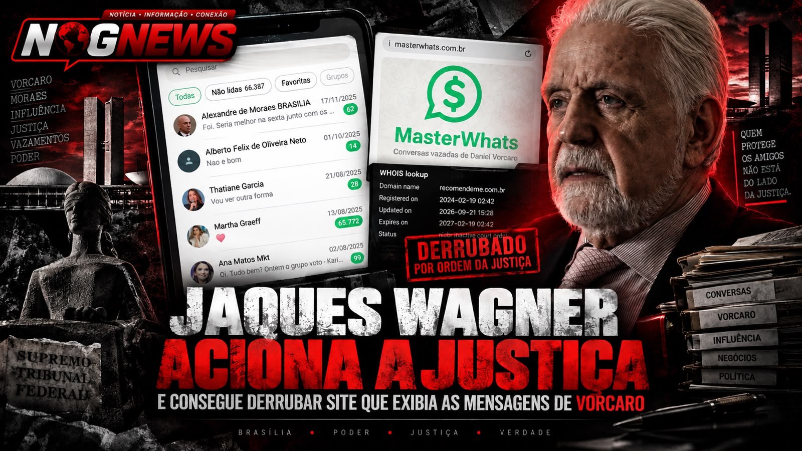 COLIGAÇÃO DE JAQUES WAGNER DERRUBA SITE COM MENSAGENS DE VORCARO NO MESMO DIA EM QUE O TSE MANTÉM DELTAN CALADO