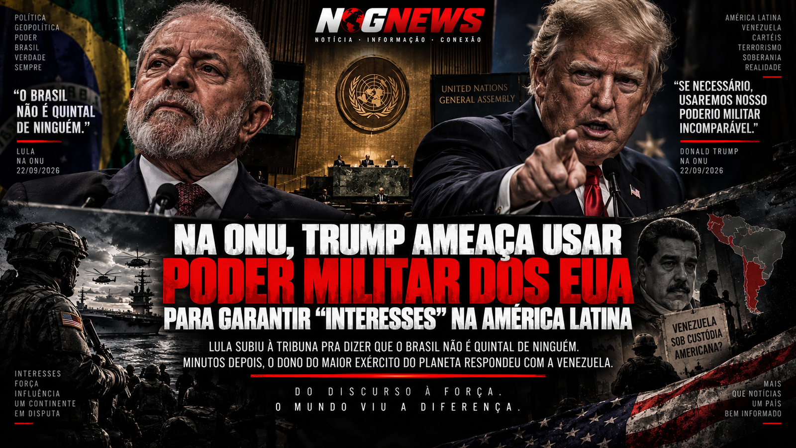 NA ONU, TRUMP AMEAÇA USAR PODER MILITAR DOS EUA PARA GARANTIR "INTERESSES" NA AMÉRICA LATINA