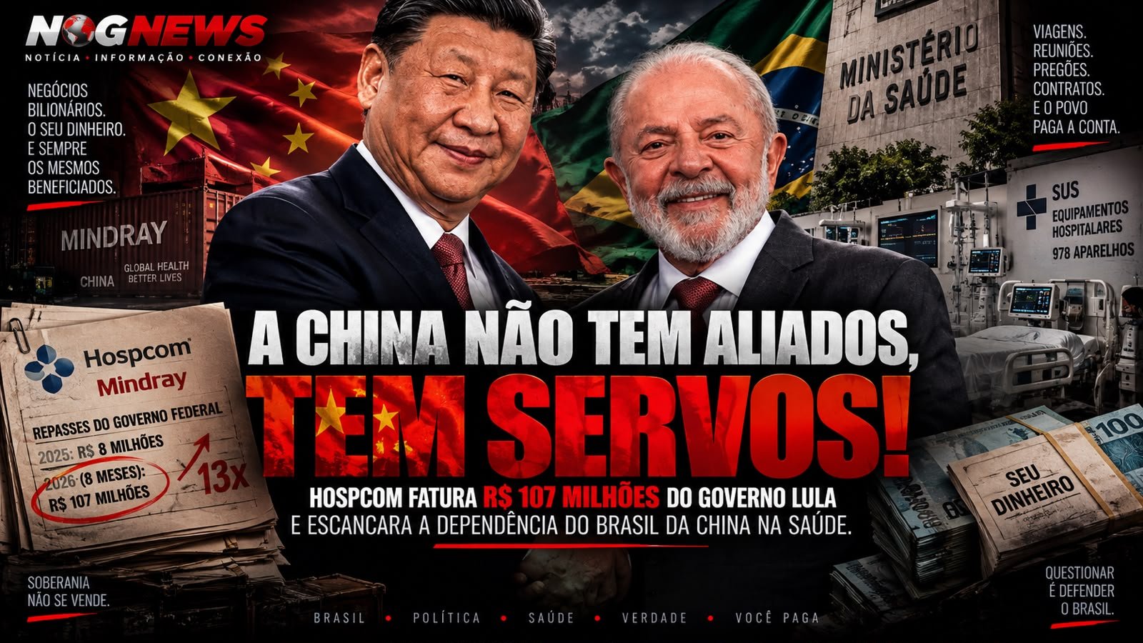 LULA MULTIPLICA POR 13 OS REPASSES À FIRMA CHINESA: HOSPCOM FATURA R$ 107 MILHÕES DEPOIS QUE OS MINISTROS FORAM À CHINA
