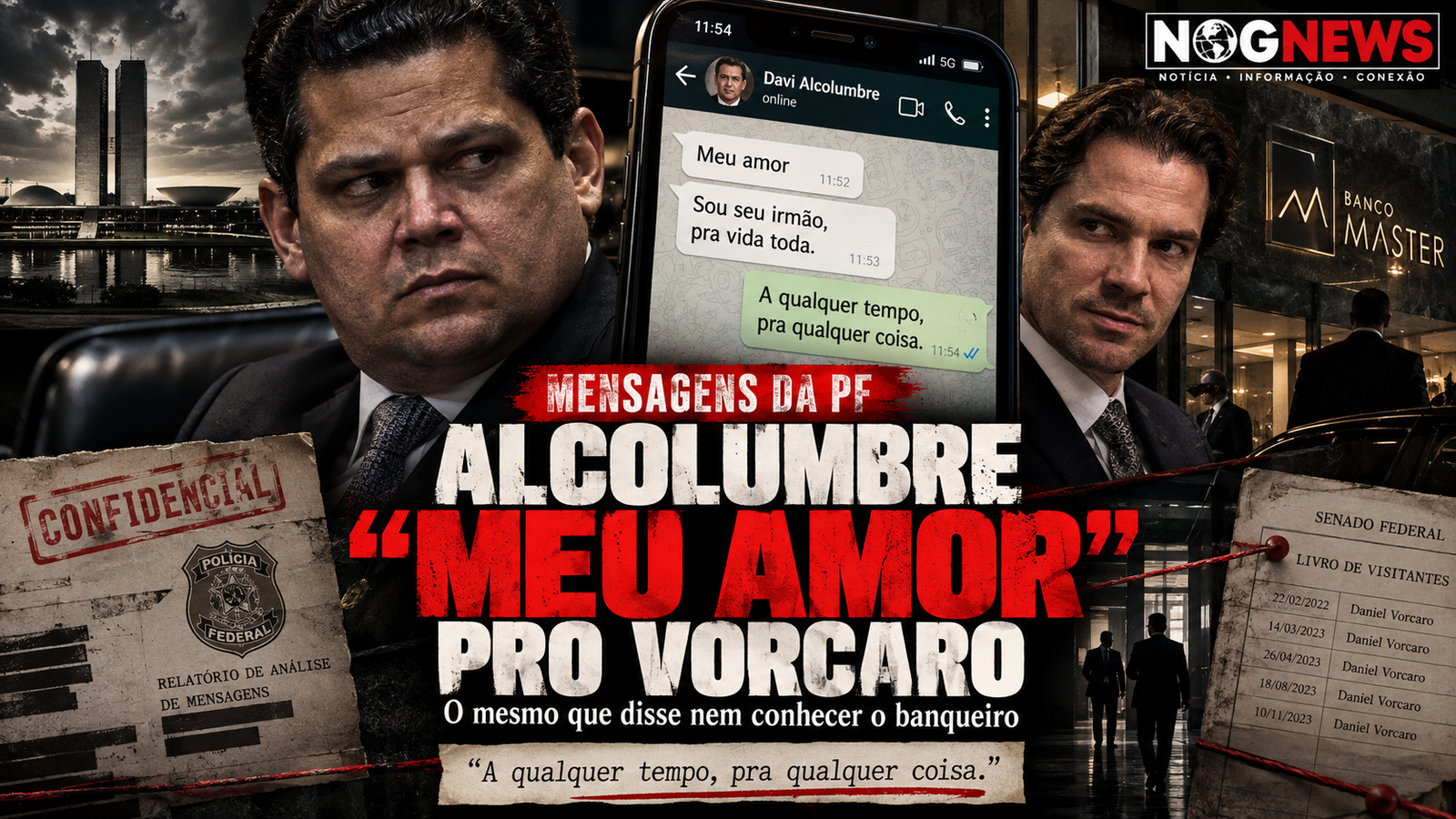 MENSAGENS DA PF MOSTRAM ALCOLUMBRE CHAMANDO VORCARO DE "MEU AMOR". O MESMO ALCOLUMBRE QUE DISSE NEM CONHECER O BANQUEIRO