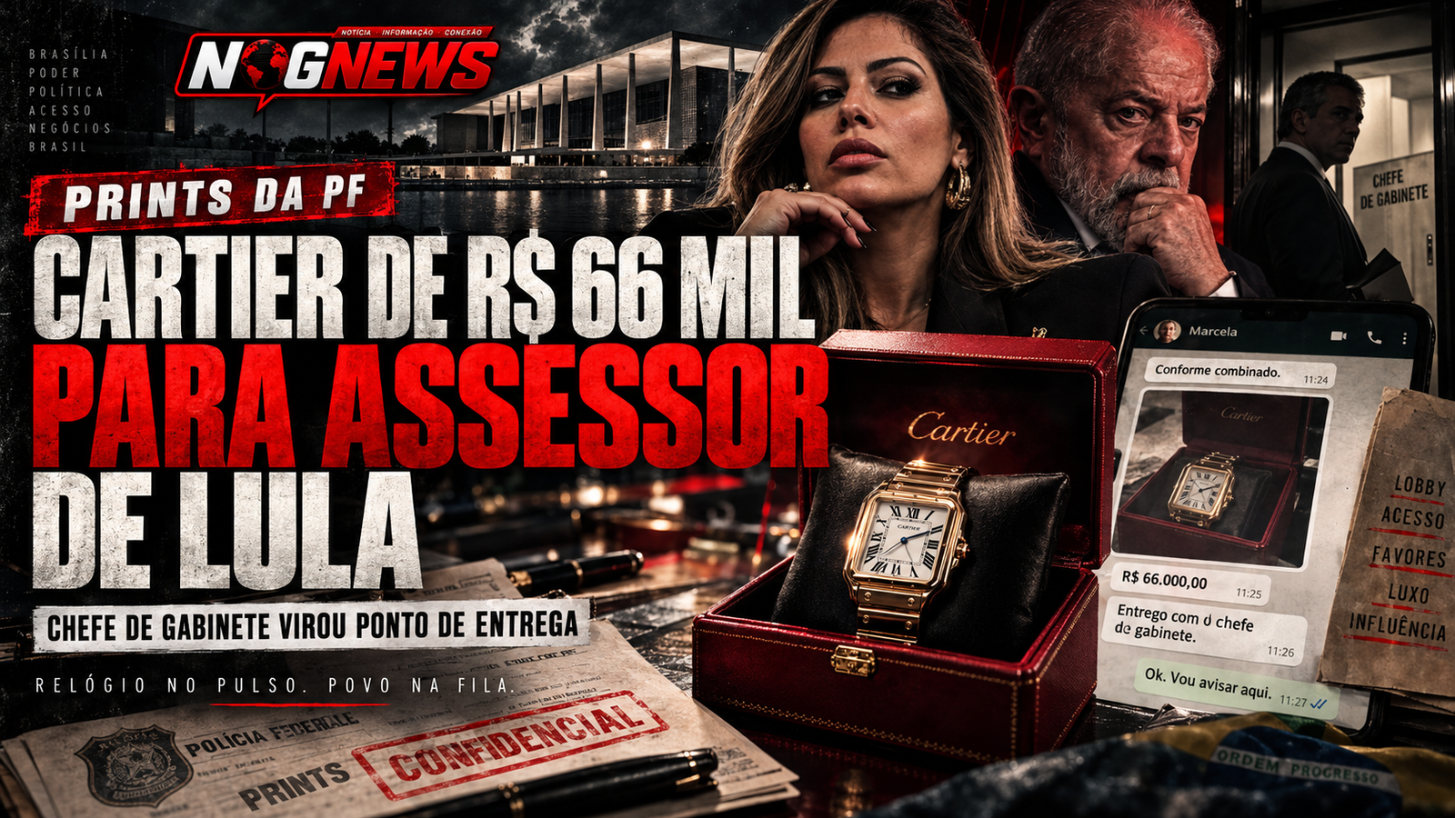 PRINTS DA PF MOSTRAM LOBISTA SÓCIA DE LULINHA COMPRANDO CARTIER DE R$ 66 MIL PARA ASSESSOR DE LULA E USANDO O CHEFE DE GABINETE DO PRESIDENTE COMO PONTO DE ENTREGA