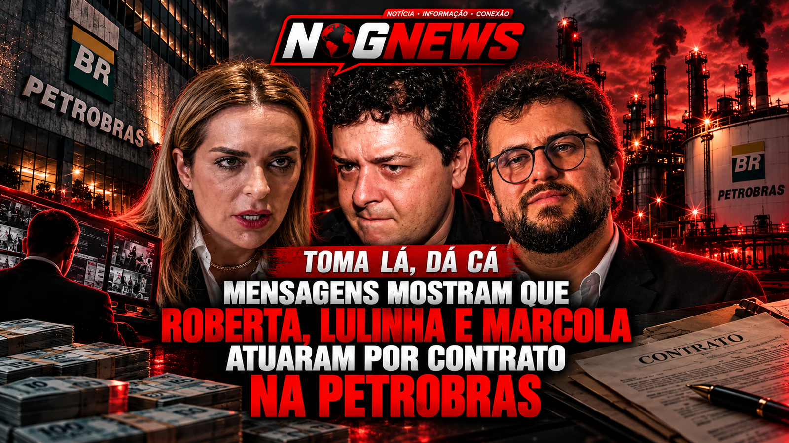 "TOMA LÁ, DÁ CÁ": MENSAGENS MOSTRAM QUE ROBERTA, LULINHA E MARCOLA ATUARAM POR CONTRATO NA PETROBRAS