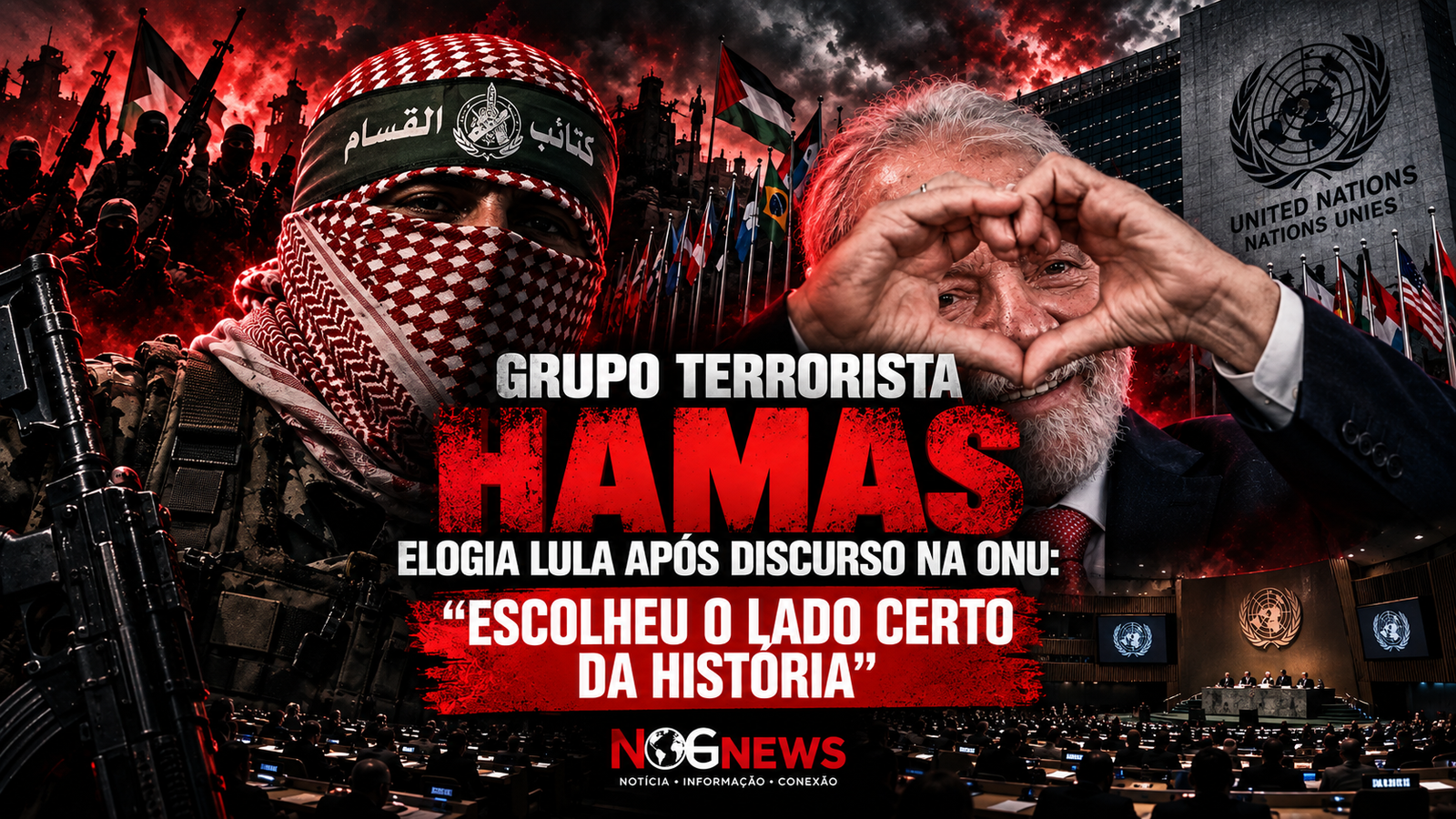 HAMAS ELOGIA DISCURSO DE LULA NA ONU: "ESCOLHEU O LADO CERTO DA HISTÓRIA"