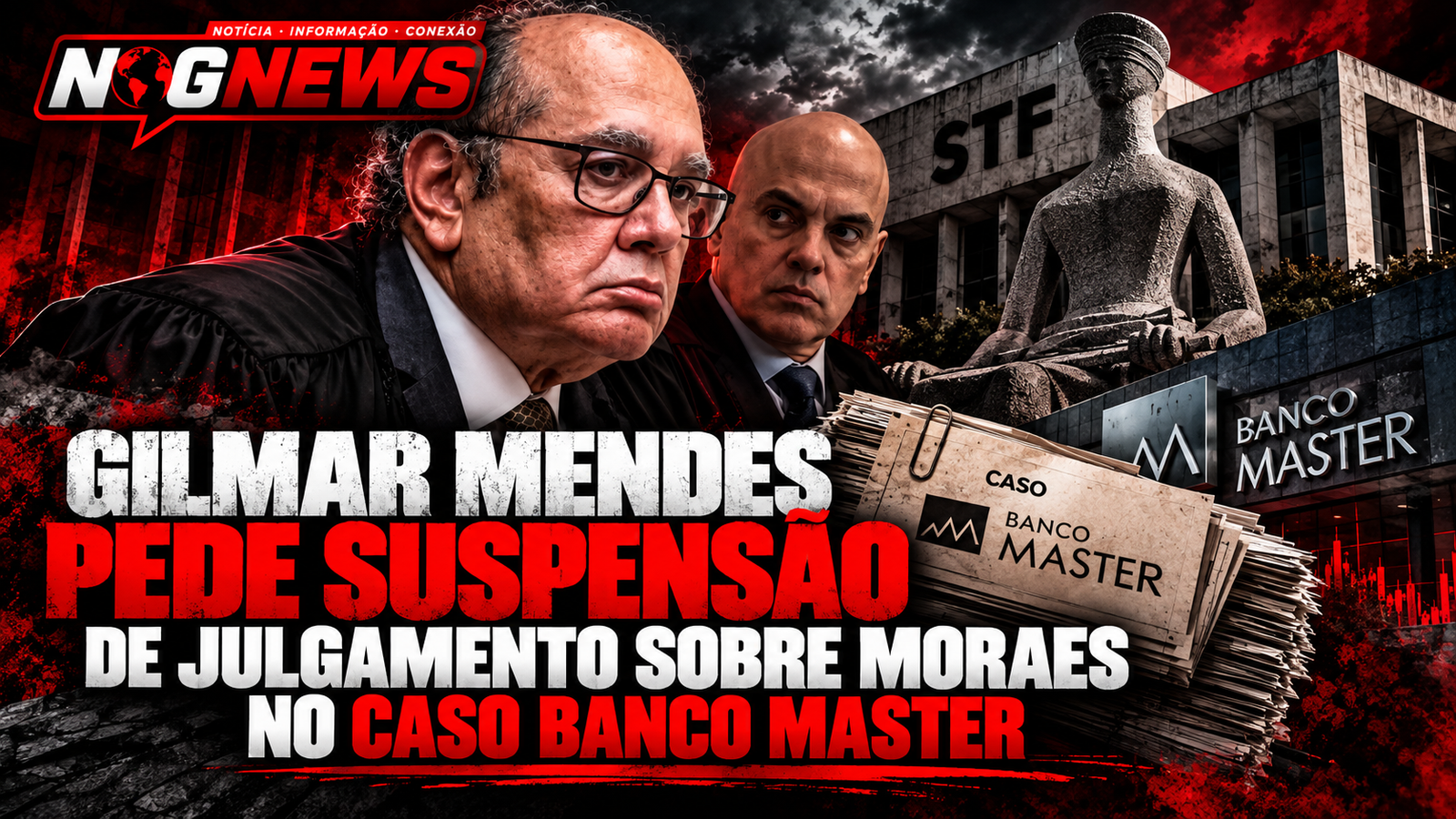 GILMAR PEDE PRA SUSPENDER O JULGAMENTO SOBRE MORAES ATÉ SE DESCOBRIR QUAIS MINISTROS FORAM CITADOS NO CASO MASTER