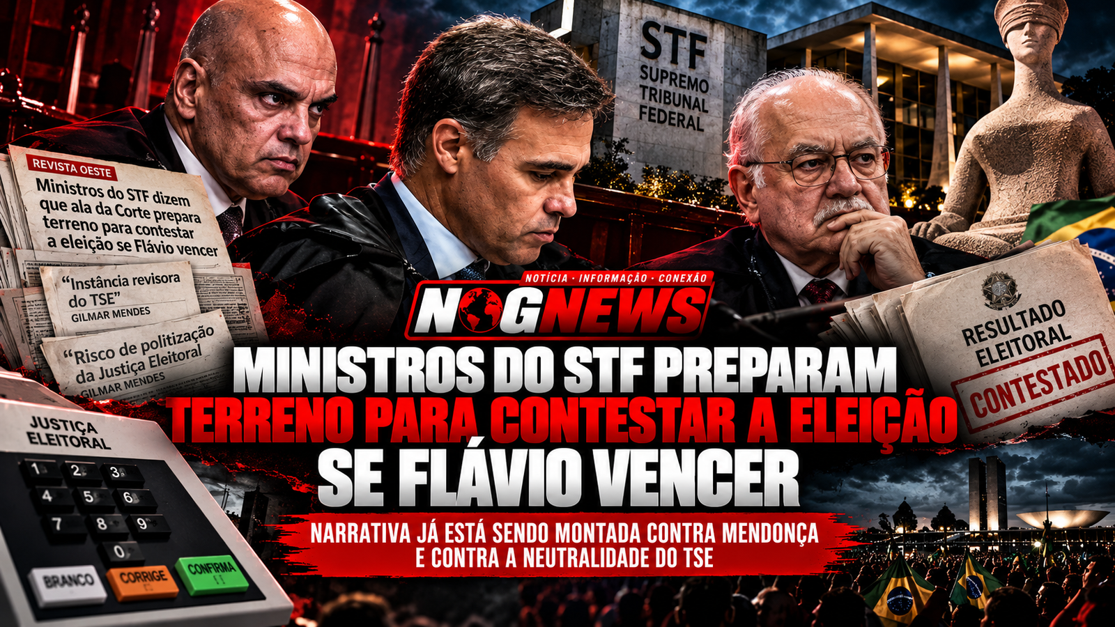 MINISTROS DO STF DIZEM QUE UMA ALA DA CORTE PREPARA TERRENO PARA CONTESTAR A ELEIÇÃO SE FLÁVIO VENCER