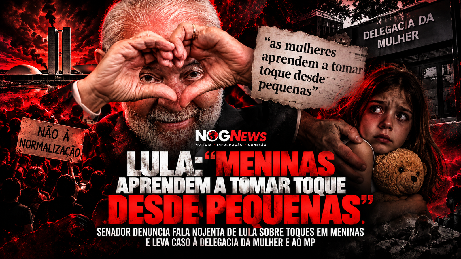 SENADOR LEVA FALA DE LULA SOBRE "TOQUE DESDE PEQUENAS" À DELEGACIA DA MULHER E AO MINISTÉRIO PÚBLICO