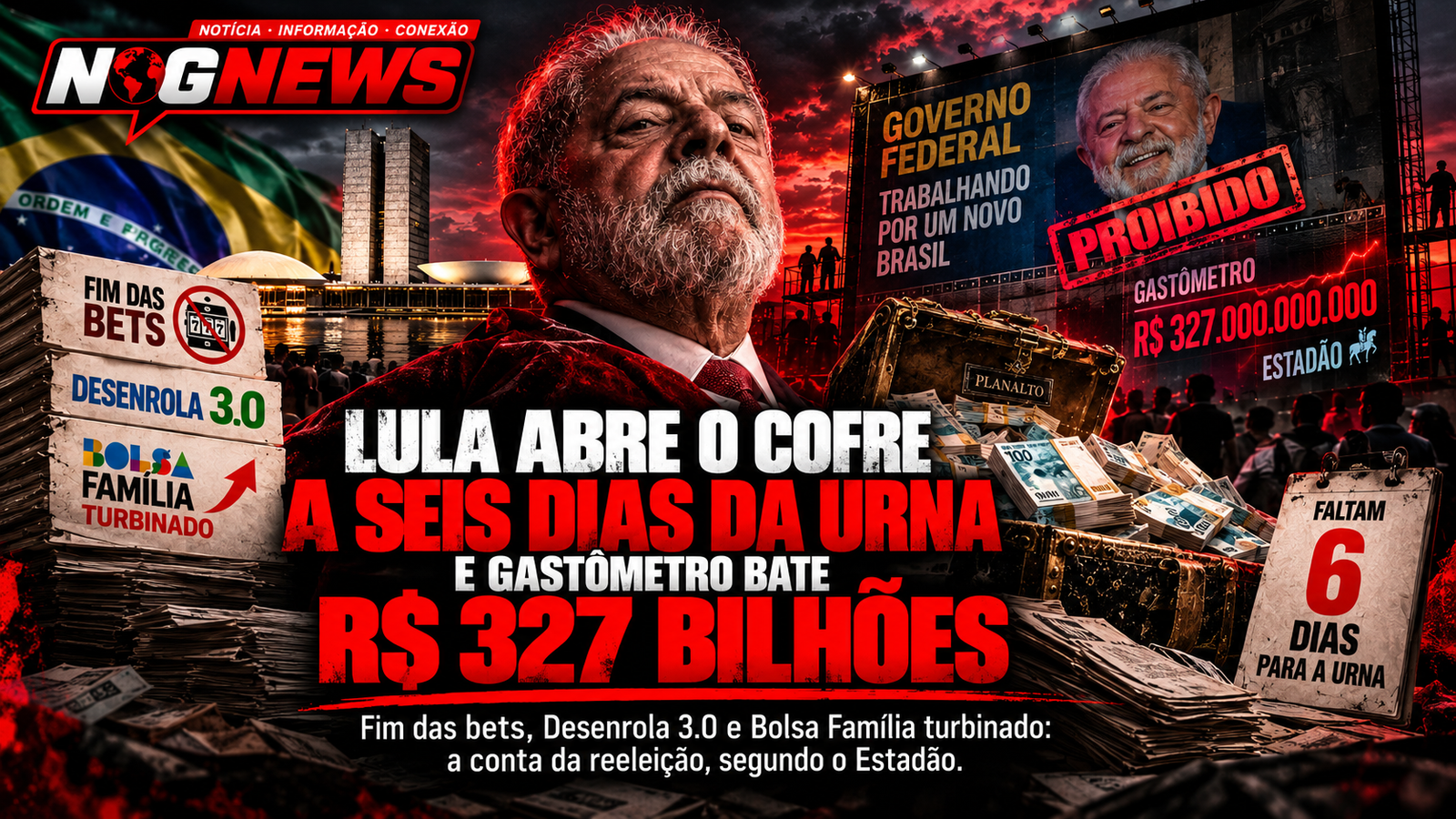 LULA ABRE O COFRE A SEIS DIAS DA URNA E GASTÔMETRO BATE R$ 327 BILHÕES