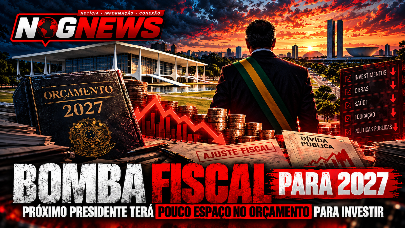 BOMBA FISCAL PARA 2027: PRÓXIMO PRESIDENTE ASSUME COM O ORÇAMENTO TRAVADO E POUCO ESPAÇO PARA INVESTIR