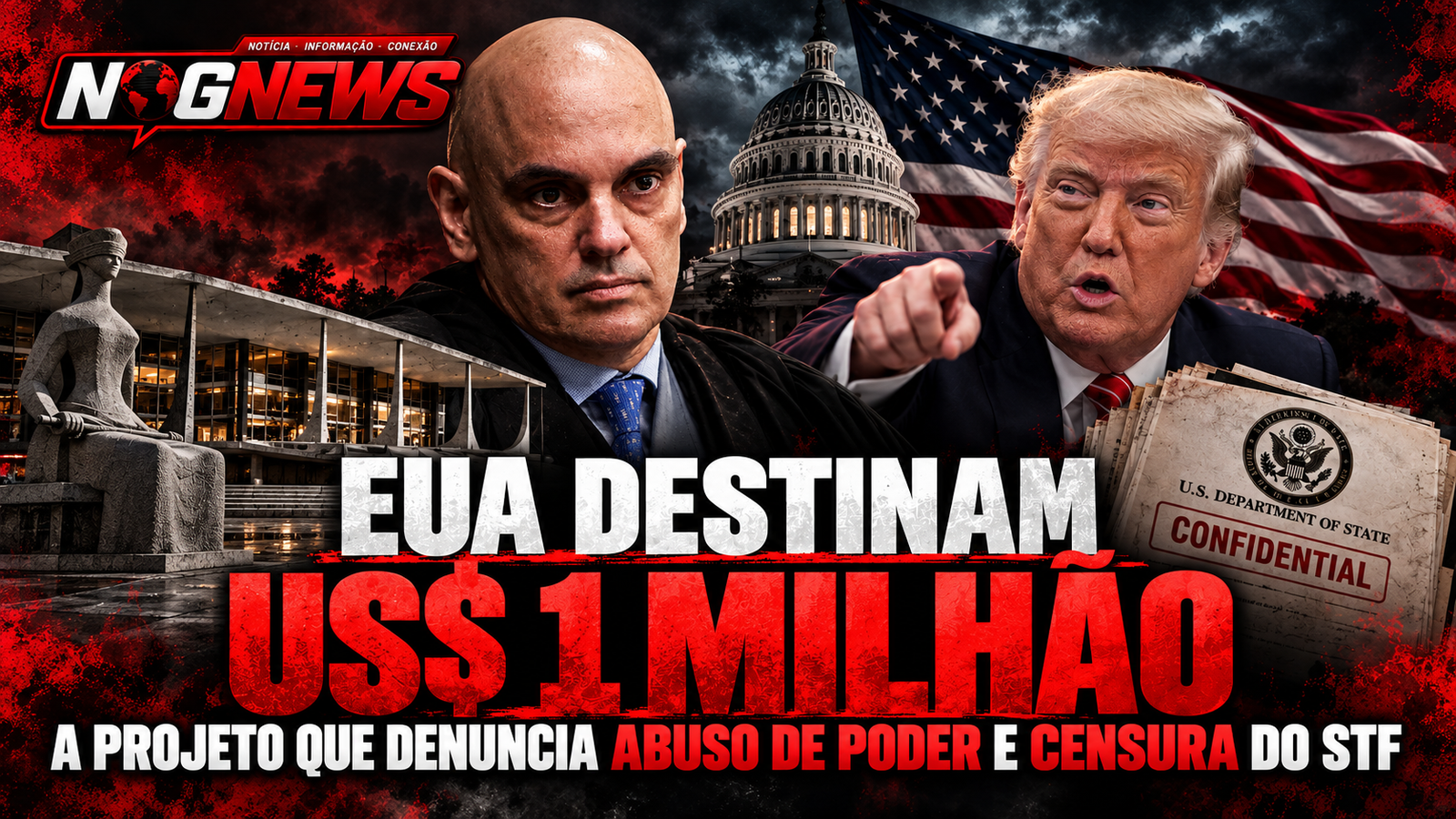 EUA DESTINAM US$ 1 MILHÃO A PROJETO QUE DENUNCIA ABUSO DE PODER E CENSURA DO STF, DIZ THE GUARDIAN