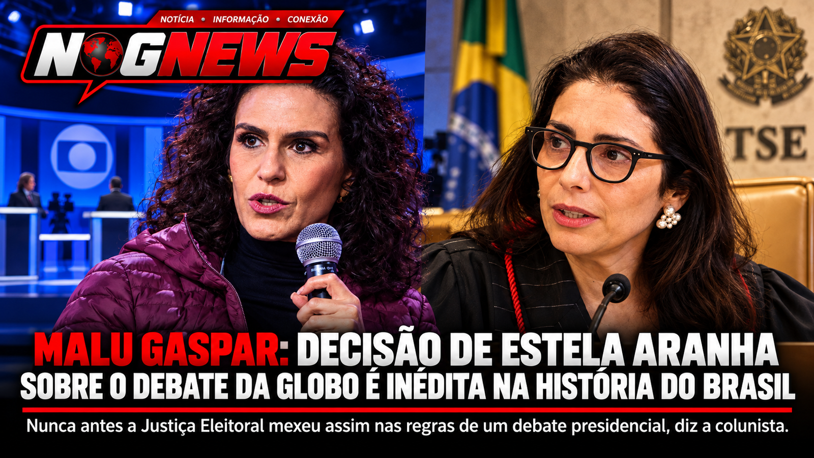 MALU GASPAR: DECISÃO DE ESTELA ARANHA SOBRE O DEBATE DA GLOBO É INÉDITA NA HISTÓRIA DO BRASIL