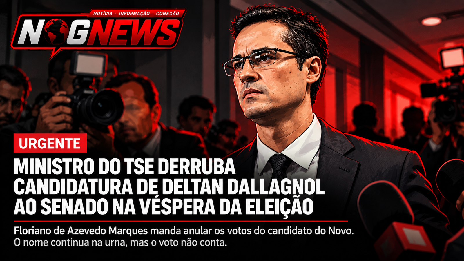 MINISTRO DO TSE DERRUBA CANDIDATURA DE DELTAN DALLAGNOL AO SENADO NA VÉSPERA DA ELEIÇÃO