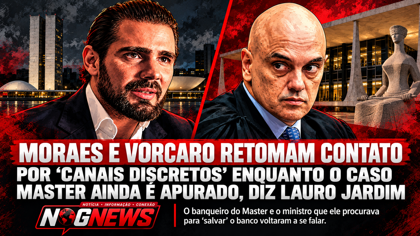 MORAES E VORCARO RETOMAM CONTATO POR "CANAIS DISCRETOS" ENQUANTO O CASO MASTER AINDA É APURADO, DIZ LAURO JARDIM
