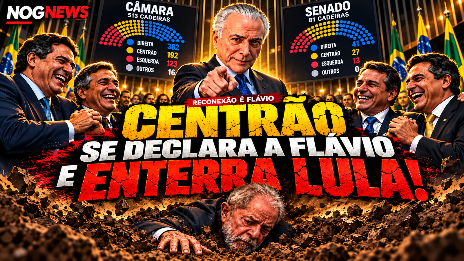 CENTRÃO ABANDONA LULA, SE DECLARA A FLÁVIO E O BRASIL PELA PRIMEIRA VEZ NA HISTÓRIA SERÁ DE DIREITA A PARTIR DE 2027