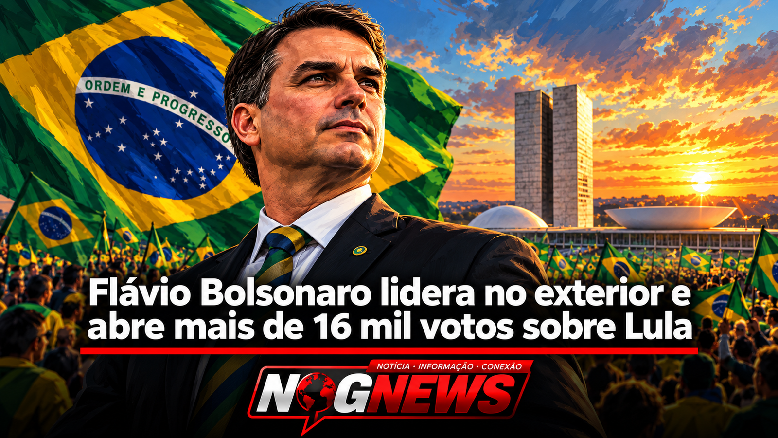 FLÁVIO BOLSONARO ABRE 16.945 VOTOS À FRENTE DE LULA NO EXTERIOR, PUXADO PELO JAPÃO, EM RESULTADO PARCIAL